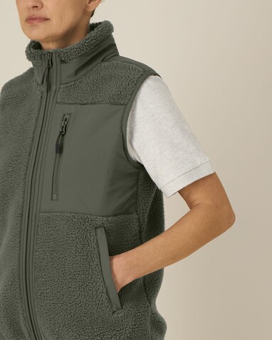 Liner - Die Unisex-Sherpaweste - Khaki - XS bedrucken, Art.-Nr. STJU249C223XS