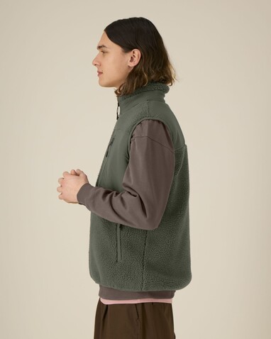 Liner - Die Unisex-Sherpaweste - Khaki - XS bedrucken, Art.-Nr. STJU249C223XS