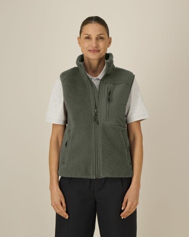Liner - Die Unisex-Sherpaweste - Khaki - XS bedrucken, Art.-Nr. STJU249C223XS