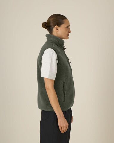 Liner - Die Unisex-Sherpaweste - Khaki - XXL bedrucken, Art.-Nr. STJU249C2232X