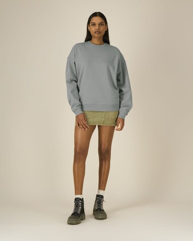 Radder 2.0 - Das Oversized Rundhals-Unisex-Sweatshirt - Misty Grey - M bedrucken, Art.-Nr. STSU208C1381M