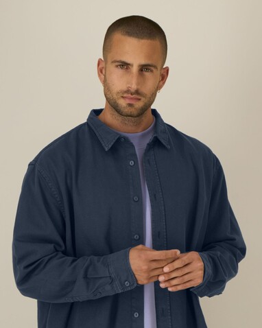 Worker Shirt - Das Relaxed Unisex-Hemd - G.Dyed Navy - S bedrucken, Art.-Nr. STWU975C3731S Worker Shirt - Das Relaxed Unisex-Hemd - G.Dyed Navy - S bedrucken, Art.-Nr. STWU975C3731S