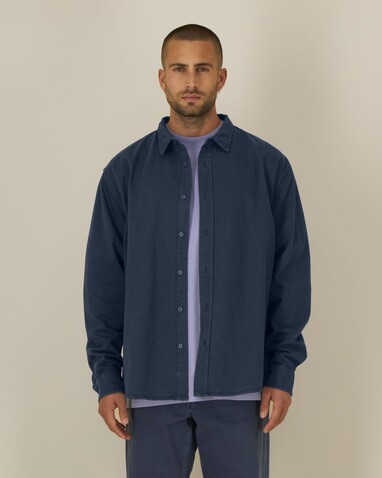 Worker Shirt - Das Relaxed Unisex-Hemd - G.Dyed Navy - M bedrucken, Art.-Nr. STWU975C3731M Worker Shirt - Das Relaxed Unisex-Hemd - G.Dyed Navy - M bedrucken, Art.-Nr. STWU975C3731M