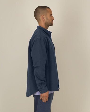 Worker Shirt - Das Relaxed Unisex-Hemd - G.Dyed Navy - M bedrucken, Art.-Nr. STWU975C3731M Worker Shirt - Das Relaxed Unisex-Hemd - G.Dyed Navy - M bedrucken, Art.-Nr. STWU975C3731M