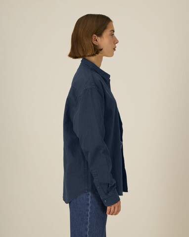 Worker Shirt - Das Relaxed Unisex-Hemd - G.Dyed Navy - XXL bedrucken, Art.-Nr. STWU975C3732X Worker Shirt - Das Relaxed Unisex-Hemd - G.Dyed Navy - XXL bedrucken, Art.-Nr. STWU975C3732X