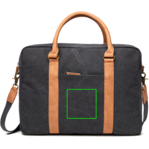 VINGA Bosler Computertasche aus RCS recyceltem Canvas schwarz bedrucken, Art.-Nr. 522319
