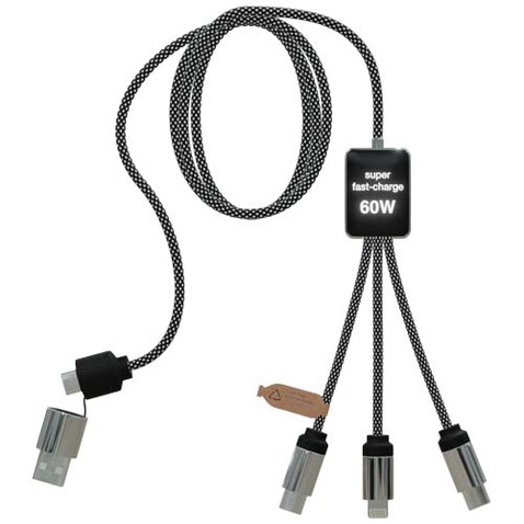 SCX.design C33 60W Typ C Ladekabel mit doppeltem Leuchtlogo, heather schwarz bedrucken, Art.-Nr. 1PX21390 SCX.design C33 60W Typ C Ladekabel mit doppeltem Leuchtlogo, heather schwarz bedrucken, Art.-Nr. 1PX21390