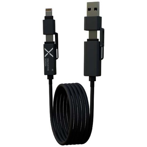 SCX.design C59 100 W magnetisches Silikon Ladekabel, schwarz bedrucken, Art.-Nr. 1PX21590