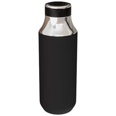 SCX.design D12 500 ml Isolierflasche aus Edelstahl mit Trinkhalm, schwarz bedrucken, Art.-Nr. 1PX22590