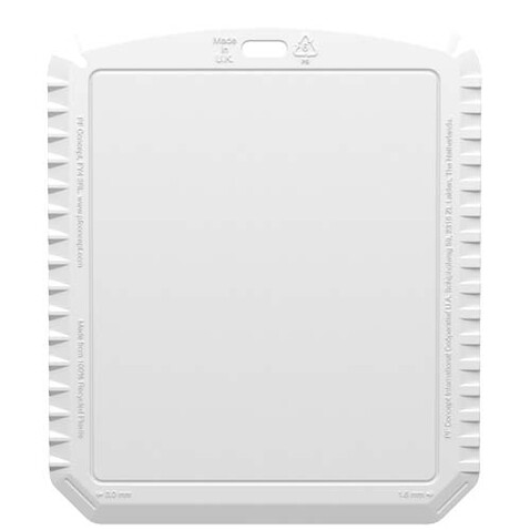 Thrym rechteckiger Eiskratzer aus recyceltem Kunststoff, weiss bedrucken, Art.-Nr. 22050201