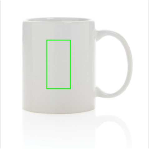 Basic Keramiktasse, 350ml weiß, weiß bedrucken, Art.-Nr. P434.013 Basic Keramiktasse, 350ml weiß, weiß bedrucken, Art.-Nr. P434.013