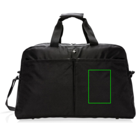 Swiss Peak RFID Wochenendtasche mit Kofferöffnung schwarz bedrucken, Art.-Nr. P762.271