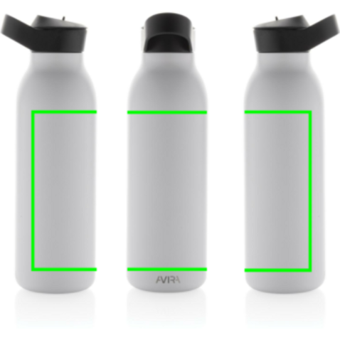 Avira Ara RCS Re-Steel Fliptop Wasserflasche 500ml weiß bedrucken, Art.-Nr. P438.083