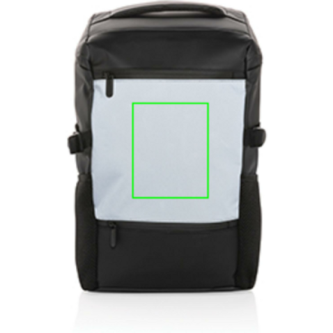 PU-Easy-Access High-Visibility 15.6&quot; Laptop-Rucksack schwarz bedrucken, Art.-Nr. P762.721