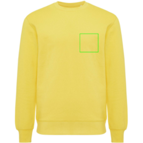 IQONIQ Etosha Lightweight Sweater aus recycelter Baumwolle gelb bedrucken, Art.-Nr. T9303.045.XXS