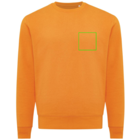 IQONIQ Etosha Lightweight Sweater aus recycelter Baumwolle orange bedrucken, Art.-Nr. T9303.044.L
