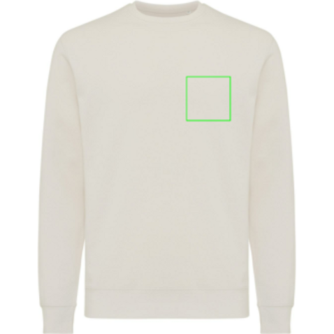IQONIQ Etosha Lightweight Sweater aus recycelter Baumwolle ivory white bedrucken, Art.-Nr. T9303.040.XL