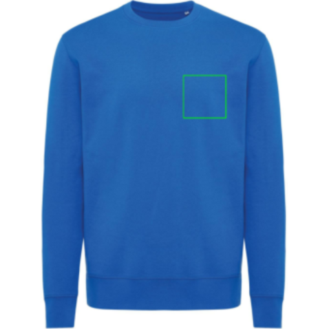 IQONIQ Etosha Lightweight Sweater aus recycelter Baumwolle Königsblau bedrucken, Art.-Nr. T9303.025.XXL