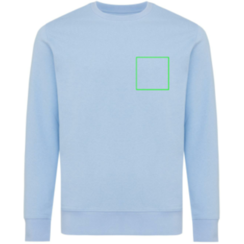 IQONIQ Etosha Lightweight Sweater aus recycelter Baumwolle sky blue bedrucken, Art.-Nr. T9303.022.XXXL
