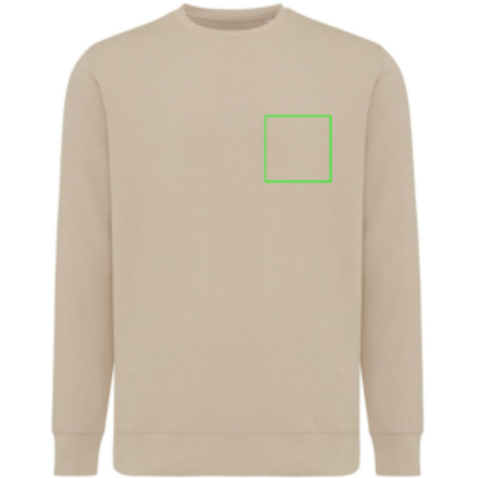 IQONIQ Etosha Lightweight Sweater aus recycelter Baumwolle desert bedrucken, Art.-Nr. T9303.006.S