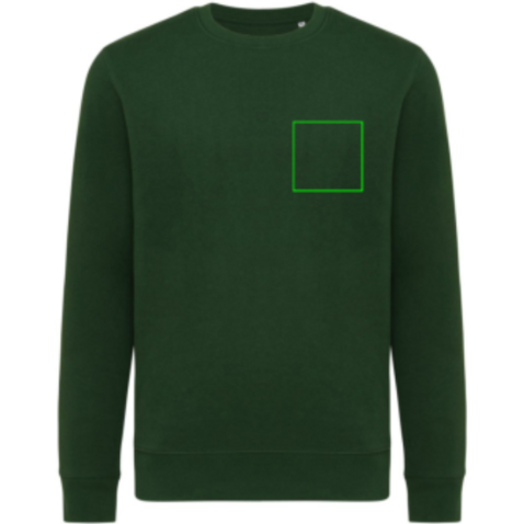 IQONIQ Etosha Lightweight Sweater aus recycelter Baumwolle forest green bedrucken, Art.-Nr. T9303.005.S