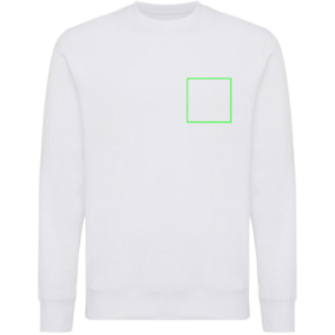 IQONIQ Etosha Lightweight Sweater aus recycelter Baumwolle recycled white bedrucken, Art.-Nr. T9303.004.L