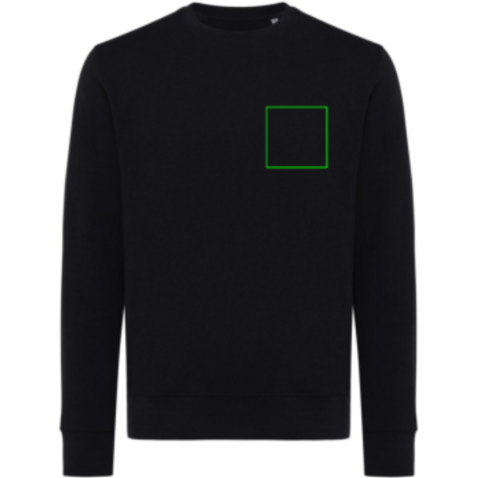 IQONIQ Etosha Lightweight Sweater aus recycelter Baumwolle schwarz bedrucken, Art.-Nr. T9303.001.XXXL