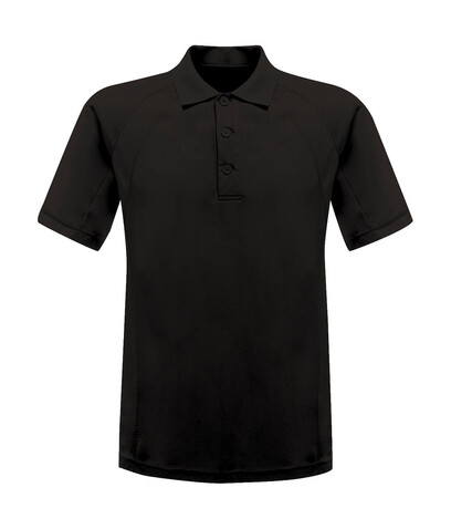Regatta Coolweave Wicking Polo, Black, M bedrucken, Art.-Nr. 005171014