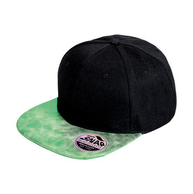 Result Caps Bronx Glitter Flat Peak Snapback Cap, Black/Green, One Size bedrucken, Art.-Nr. 010341420