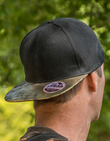 Result Caps Bronx Glitter Flat Peak Snapback Cap, Black/Green, One Size bedrucken, Art.-Nr. 010341420