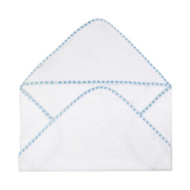 SG ACCESSORIES - TOWELS Po Hooded Baby Towel, White/Baby Blue, One Size bedrucken, Art.-Nr. 010640580