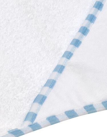 SG ACCESSORIES - TOWELS Po Hooded Baby Towel, White/Baby Blue, One Size bedrucken, Art.-Nr. 010640580
