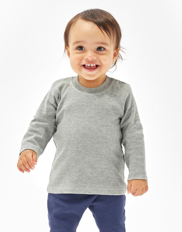 BabyBugz Baby Longsleeve Top, Dusty Blue, 18-24 bedrucken, Art.-Nr. 011473115