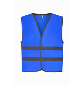 Yoko Kids Fluo Reflective Border Waistcoat, Royal Blue, 4-6 (S) bedrucken, Art.-Nr. 011773002