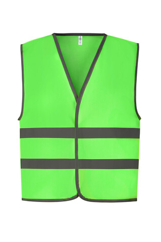 Yoko Kids Fluo Reflective Border Waistcoat, Lime, 7-9 (M) bedrucken, Art.-Nr. 011775213