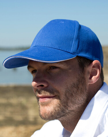 Result Caps Memphis Low Profile Sandwich Peak Cap, Black/Red, One Size bedrucken, Art.-Nr. 012341540