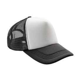 Result Caps Detroit ½ Mesh Truckers Cap, Black/White, One Size bedrucken, Art.-Nr. 013341500