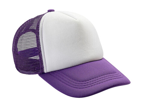 Result Caps Detroit ½ Mesh Truckers Cap, Purple/White, One Size bedrucken, Art.-Nr. 013343740