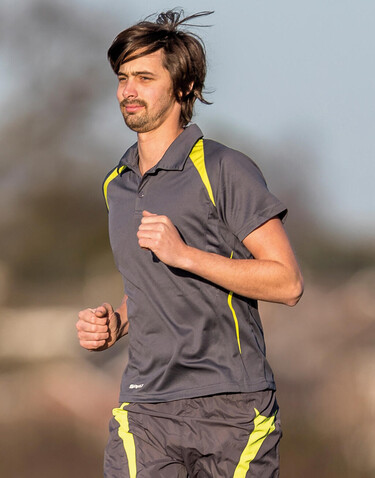 Result Spiro Team Spirit Polo, Grey/Lime, XL bedrucken, Art.-Nr. 018331566