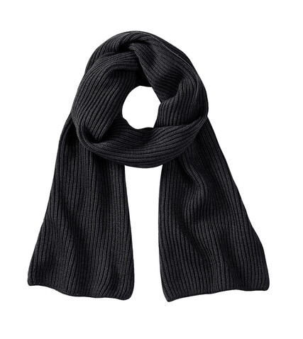 Beechfield Metro Knitted Scarf, Black, One Size bedrucken, Art.-Nr. 018691010