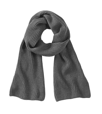 Beechfield Metro Knitted Scarf, Smoke Grey, One Size bedrucken, Art.-Nr. 018691360