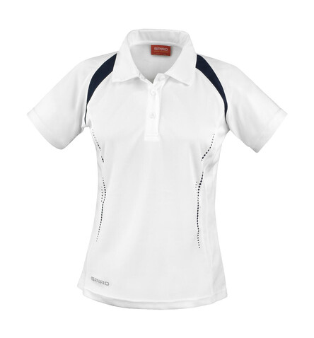 Result Ladies` Spiro Team Spirit Polo, White/Navy, XS bedrucken, Art.-Nr. 019330522