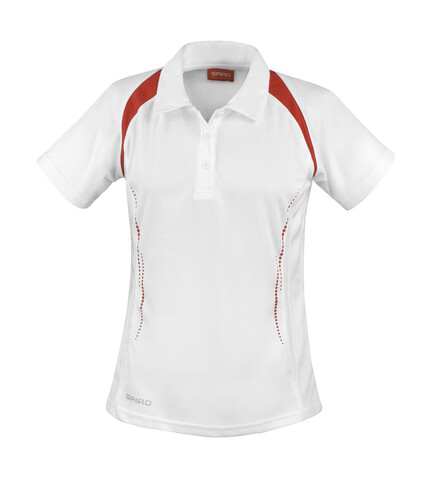 Result Ladies` Spiro Team Spirit Polo, White/Red, XL bedrucken, Art.-Nr. 019330596