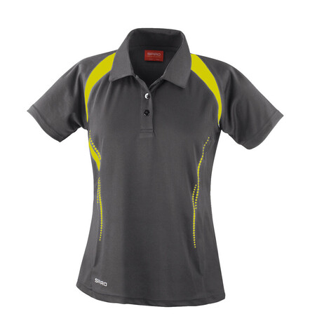 Result Ladies` Spiro Team Spirit Polo, Grey/Lime, XS bedrucken, Art.-Nr. 019331562
