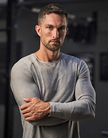 Tee Jays Long Sleeve CoolDry Tee, Black Melange, S bedrucken, Art.-Nr. 020541093 Tee Jays Long Sleeve CoolDry Tee, Black Melange, S bedrucken, Art.-Nr. 020541093