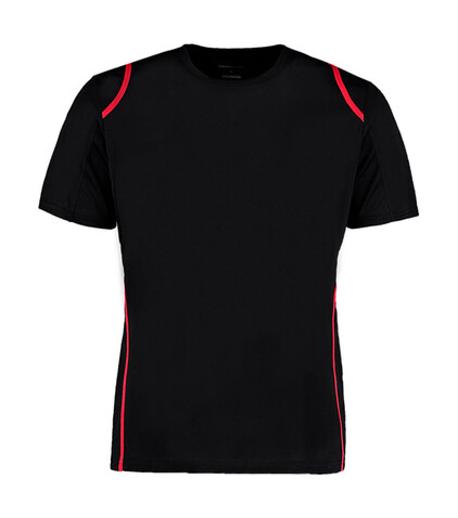 Kustom Kit Regular Fit Cooltex® Contrast Tee, Black/Red, XL bedrucken, Art.-Nr. 021111546