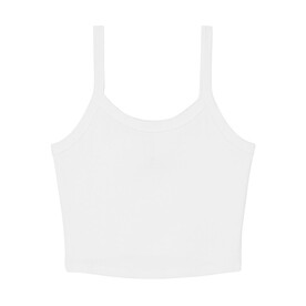 Bella Women`s Micro Rib Spaghetti Strap Tank, Solid White Blend, L bedrucken, Art.-Nr. 025060045