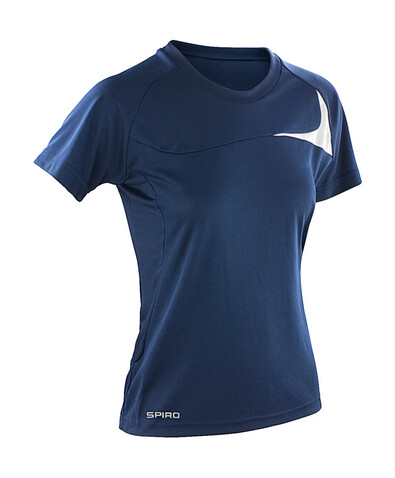 Result Spiro Ladies` Dash Training Shirt, Navy/White, XS bedrucken, Art.-Nr. 025332522