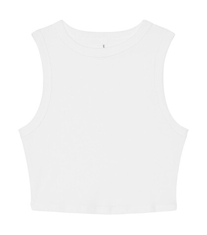 Bella Women`s Micro Rib Muscle Crop Tank, Solid White Blend, XL bedrucken, Art.-Nr. 026060046