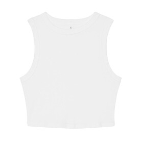 Bella Women`s Micro Rib Muscle Crop Tank, Solid White Blend, XS bedrucken, Art.-Nr. 026060042